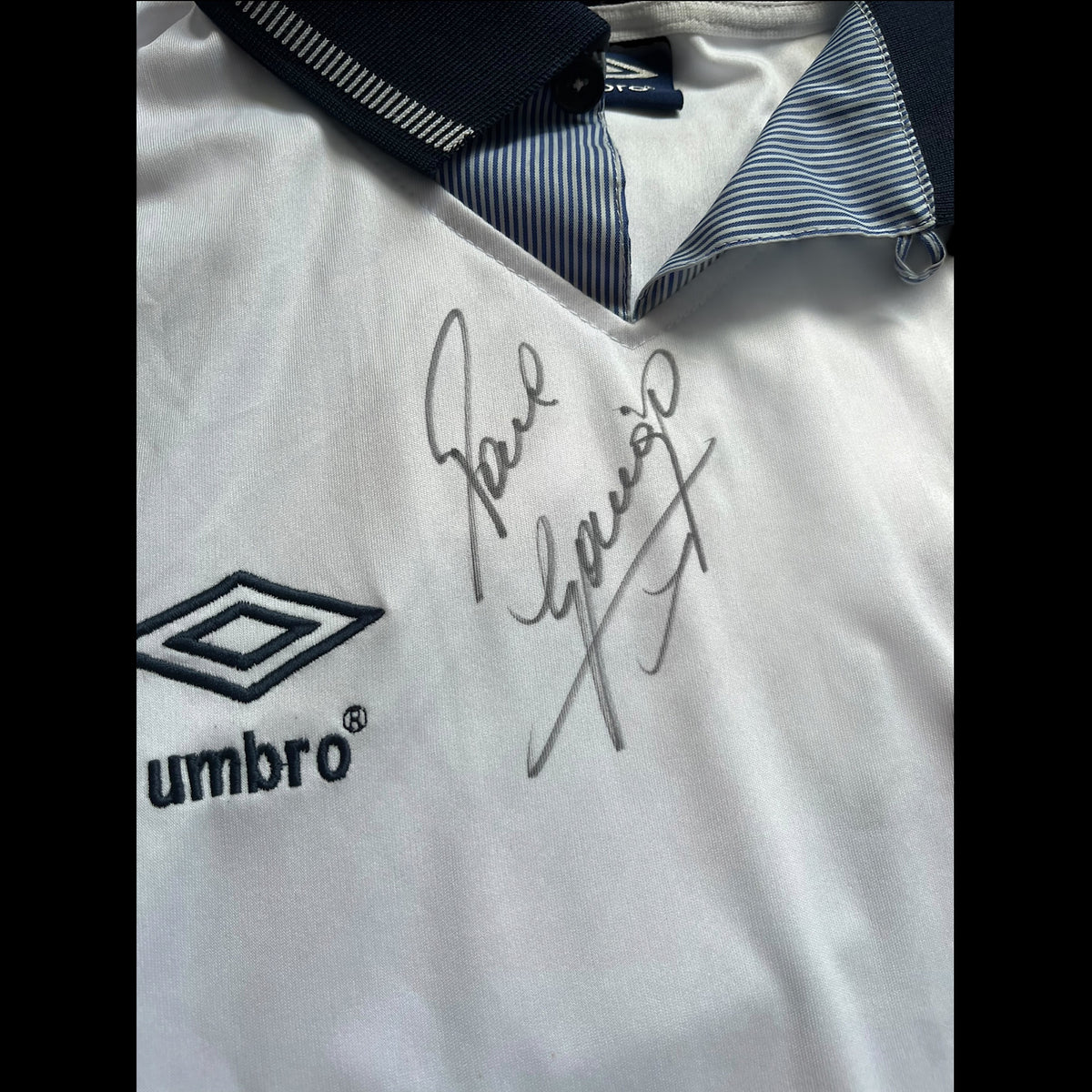 England 1990 Home Football Shirt Medium - Paul Gascoigne- Signed