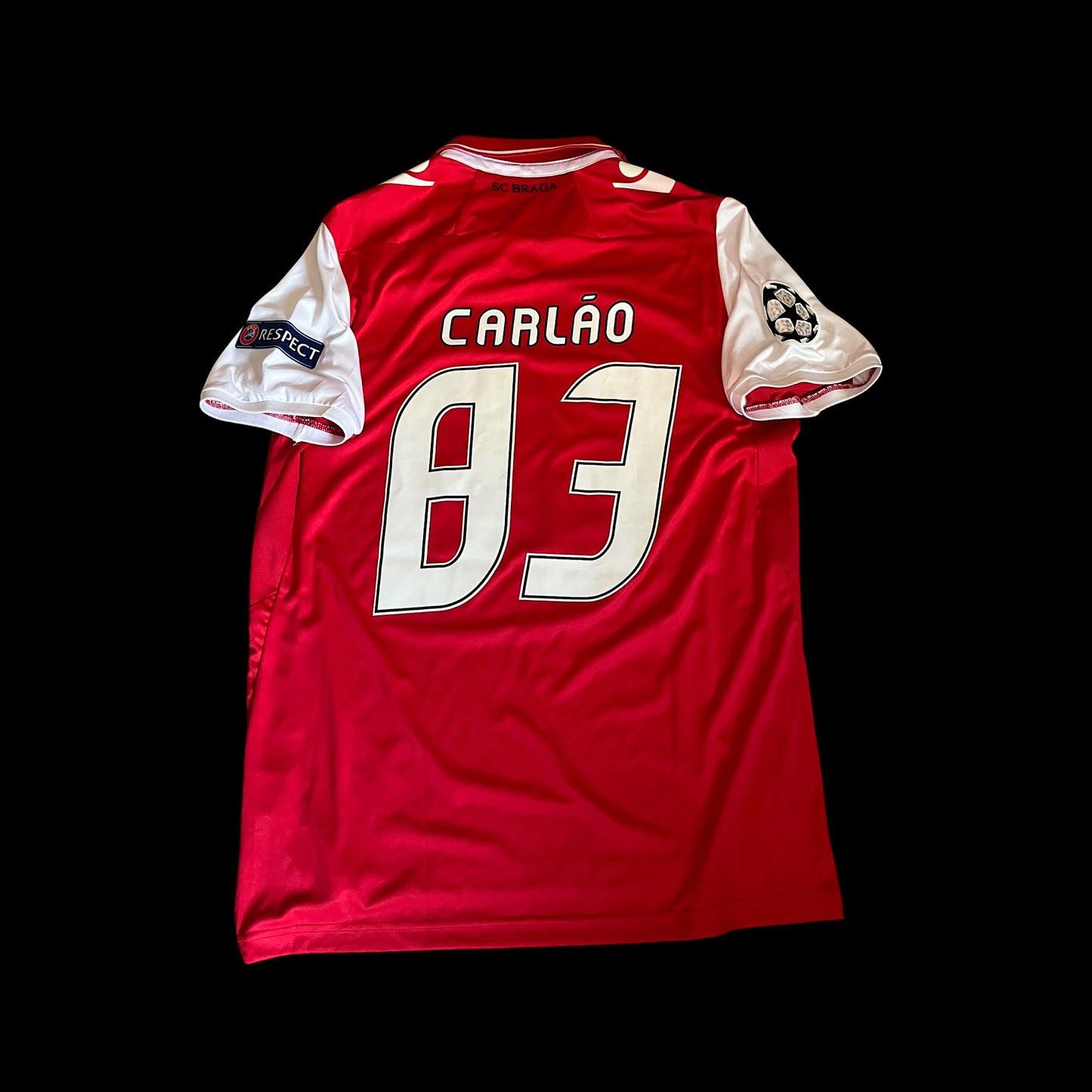 SC Braga 2012/2013 Home Football Shirt Medium - Carlao - Match Issued vs Manchester United