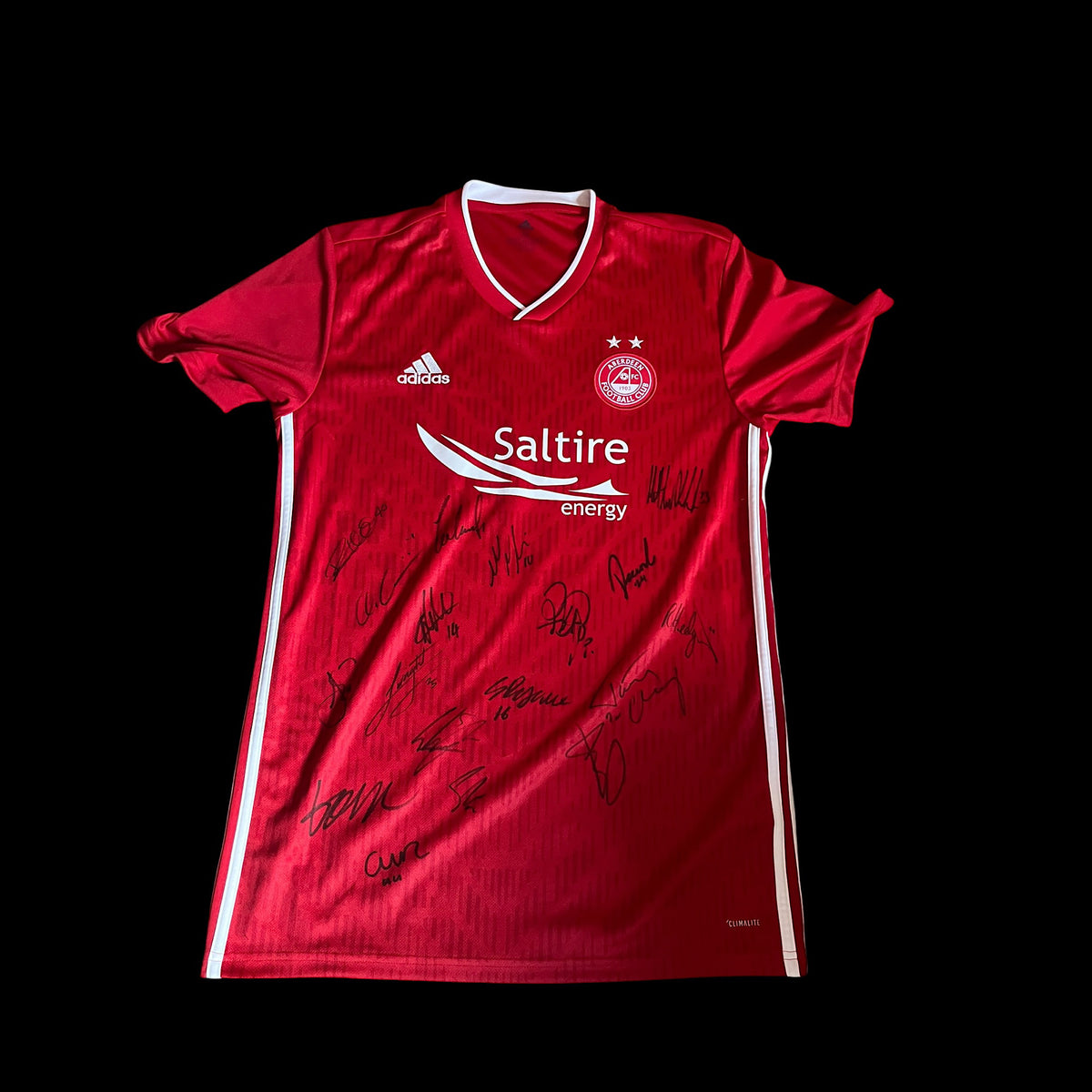 Aberdeen 2019/2020 Home Football Shirt Medium - Squad Signed