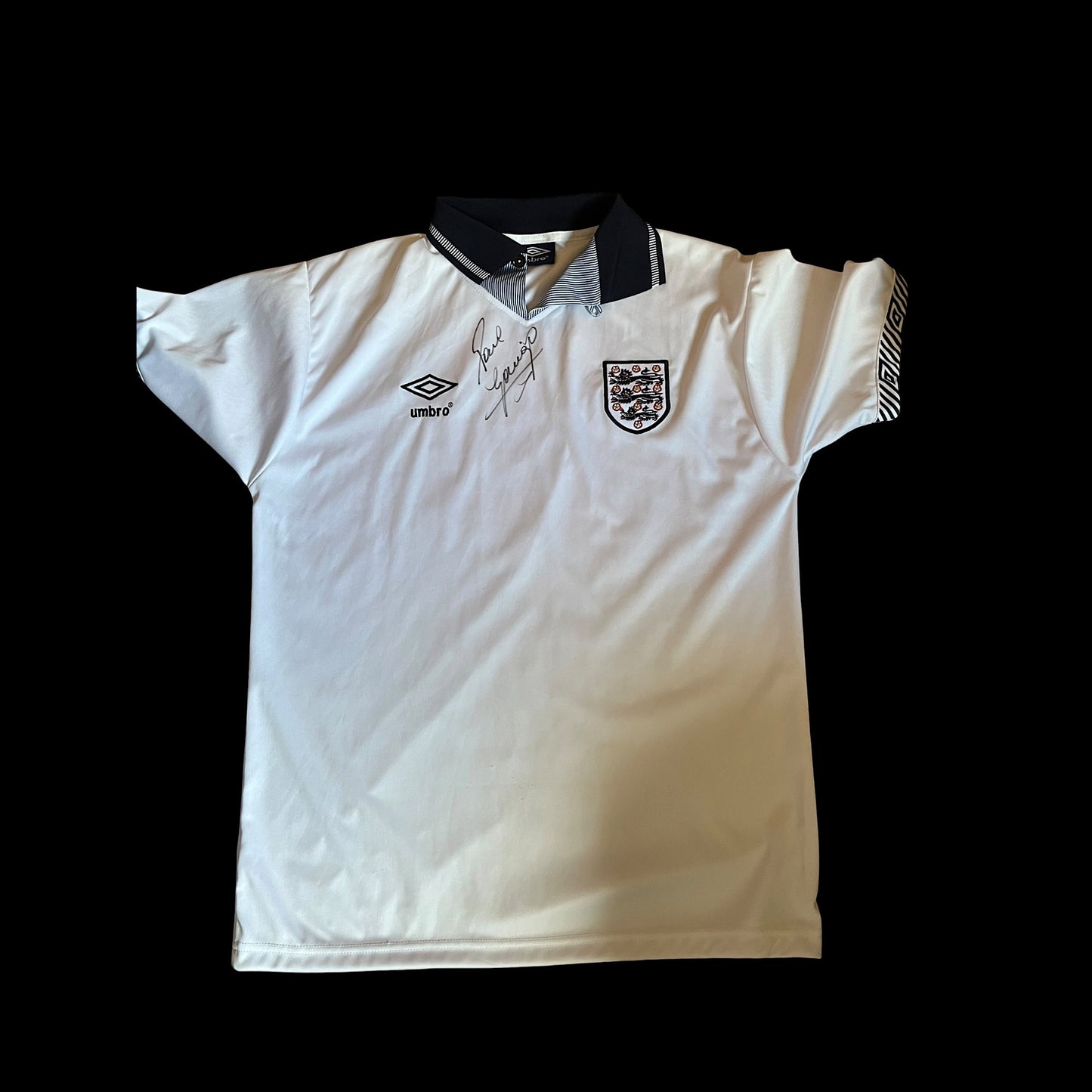 England 1990 Home Football Shirt Medium - Paul Gascoigne- Signed