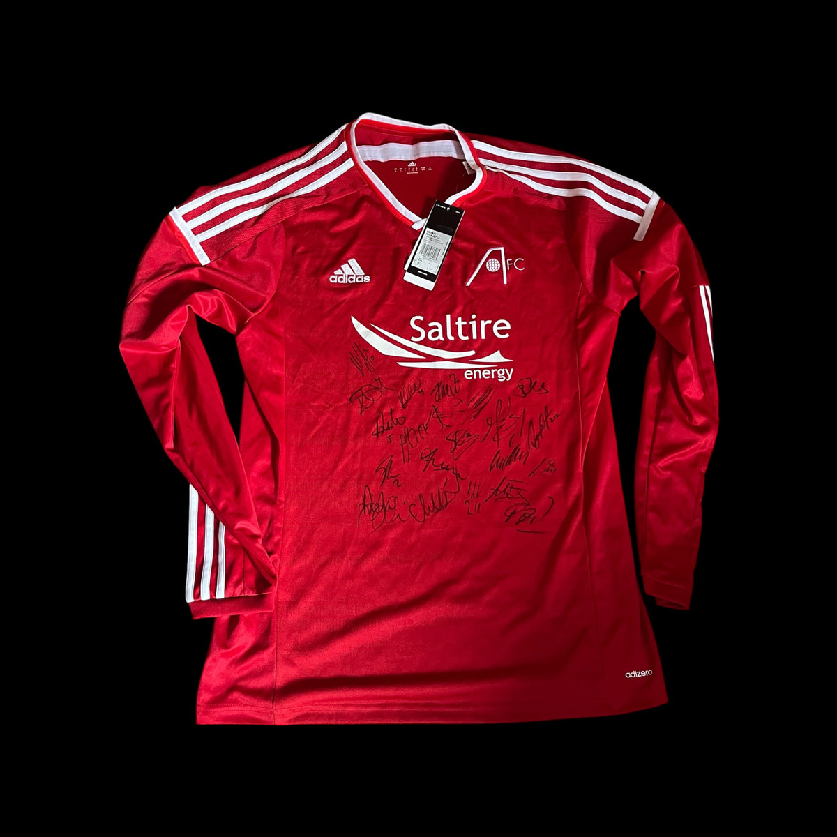 Aberdeen 2014/2015 Home Football Shirt Large - Long Sleeve - Squad Signed - BNWT