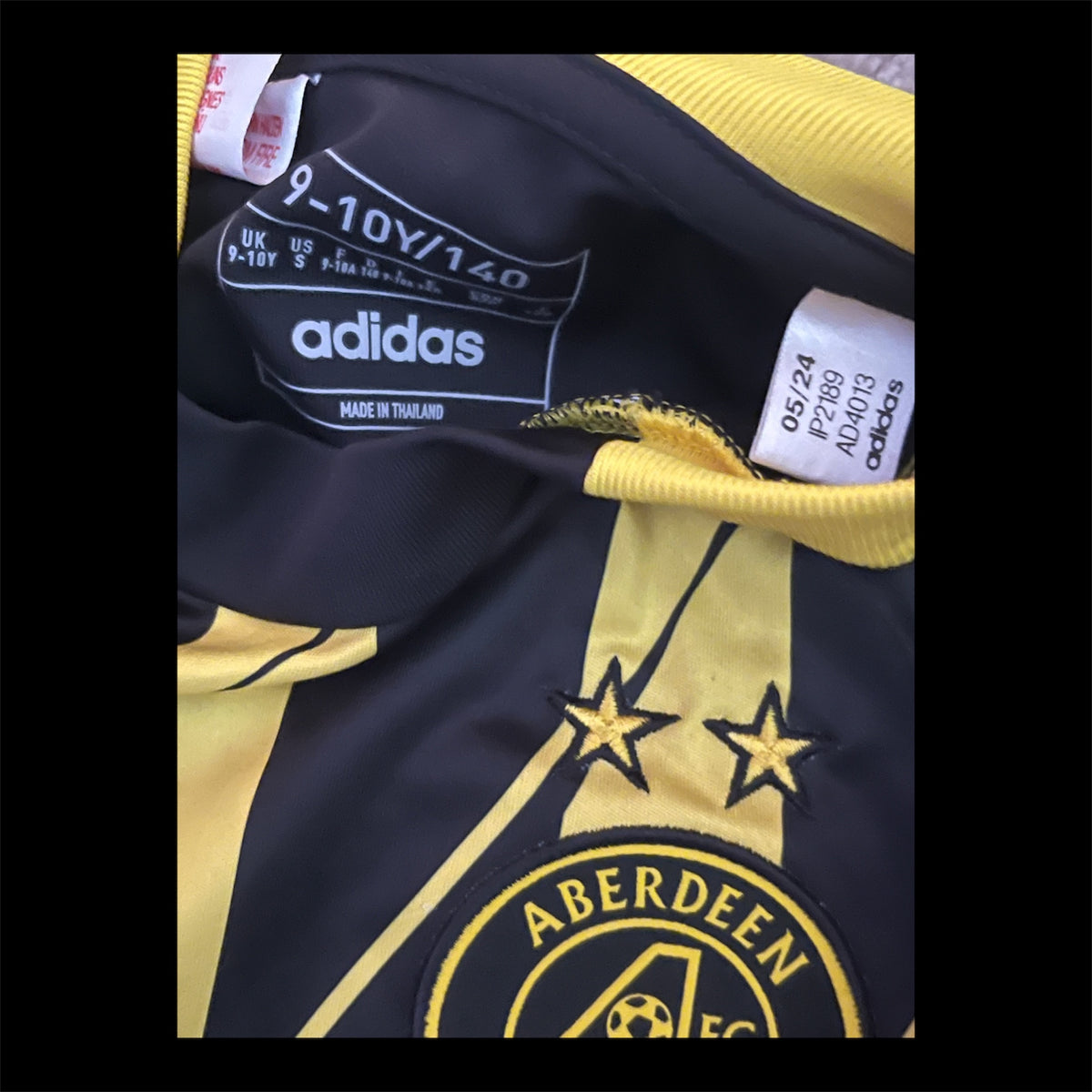 Aberdeen 2024/2025 Away Football Shirt Age 9-10 Years