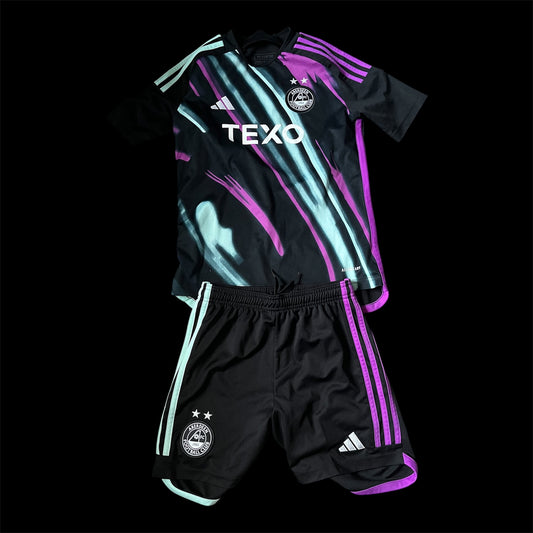Aberdeen 2023/2024 Away Football Shirt Age 11-12 - Northern Lights - Shirt And Shorts