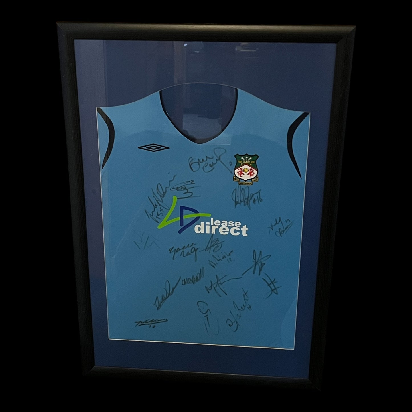 Wrexham AFC 2008/2009 Away Football Shirt - Squad Signed And Framed