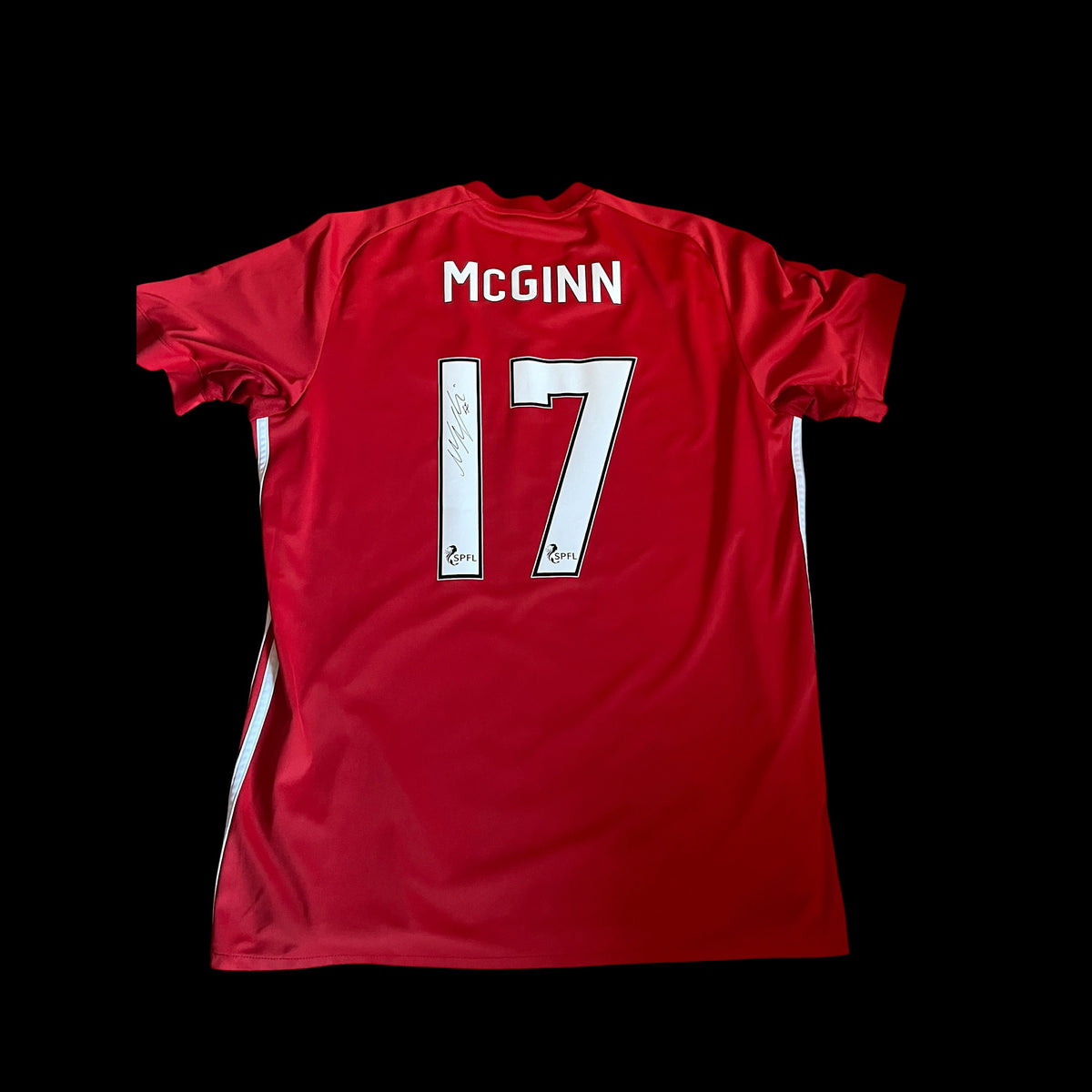 Aberdeen 2017/2018 Home Football Shirt Medium - Niall McGinn - Signed
