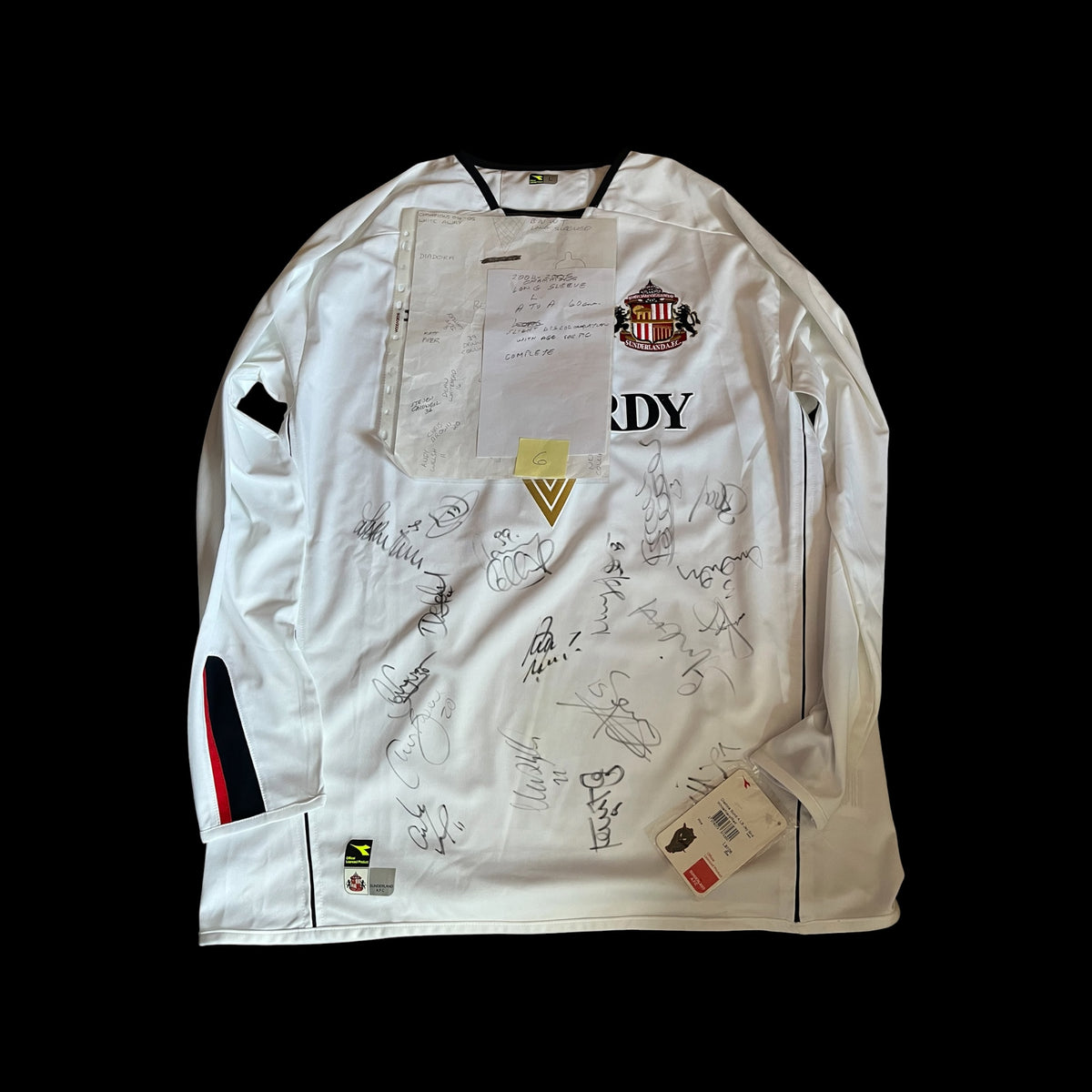 Sunderland 2004/2005 Away Football Shirt Large - Long Sleeve - Squad Signed With COA - BNWT