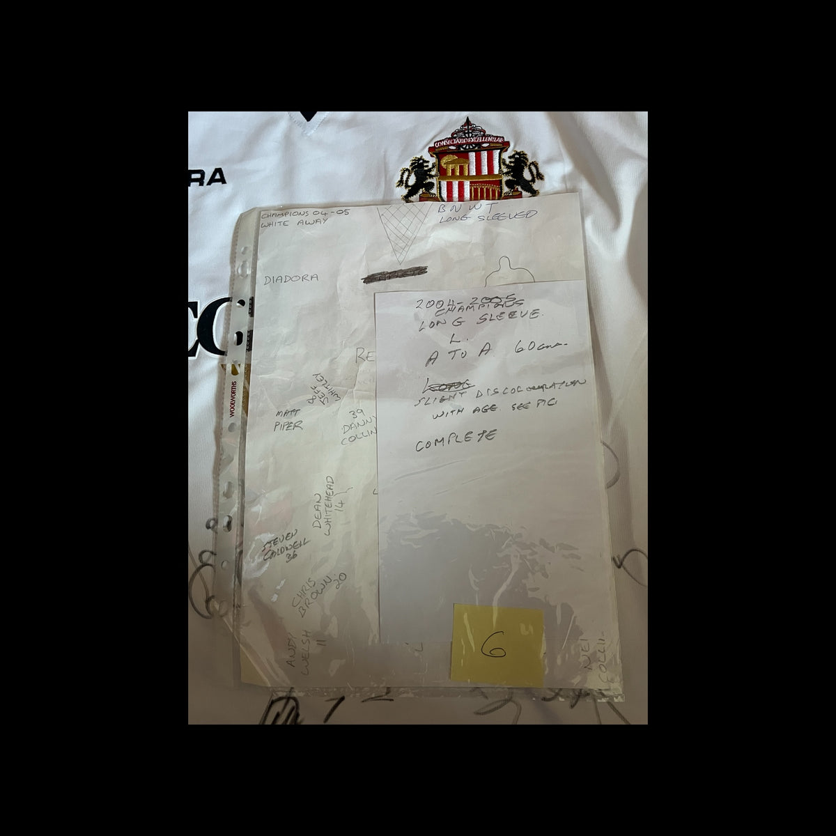 Sunderland 2004/2005 Away Football Shirt Large - Long Sleeve - Squad Signed With COA - BNWT