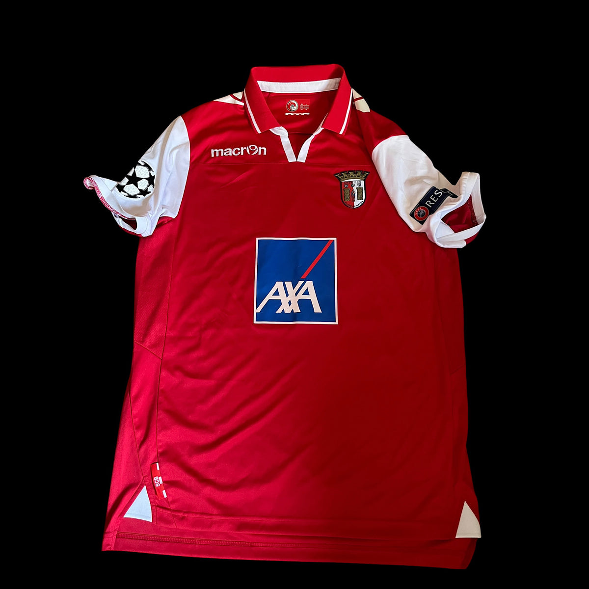 SC Braga 2012/2013 Home Football Shirt Medium - Carlao - Match Issued vs Manchester United