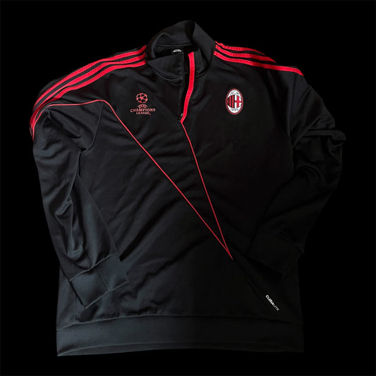 AC Milan 2009/2010 1/4 Zip Training Shirt Extra Large - UEFA Champions League Player Issue
