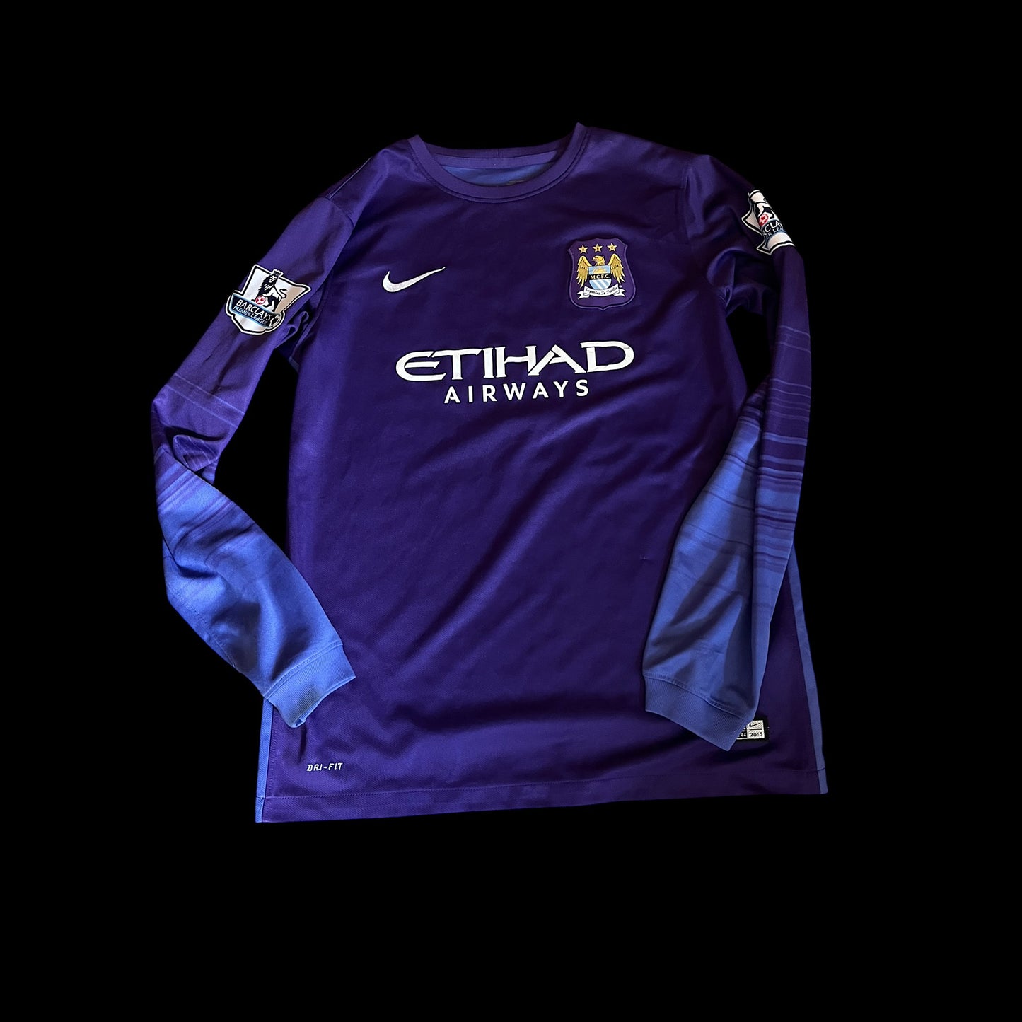 Manchester City 2014/2015 Goalkeeper Football Shirt Age 13-15 - Joe Hart