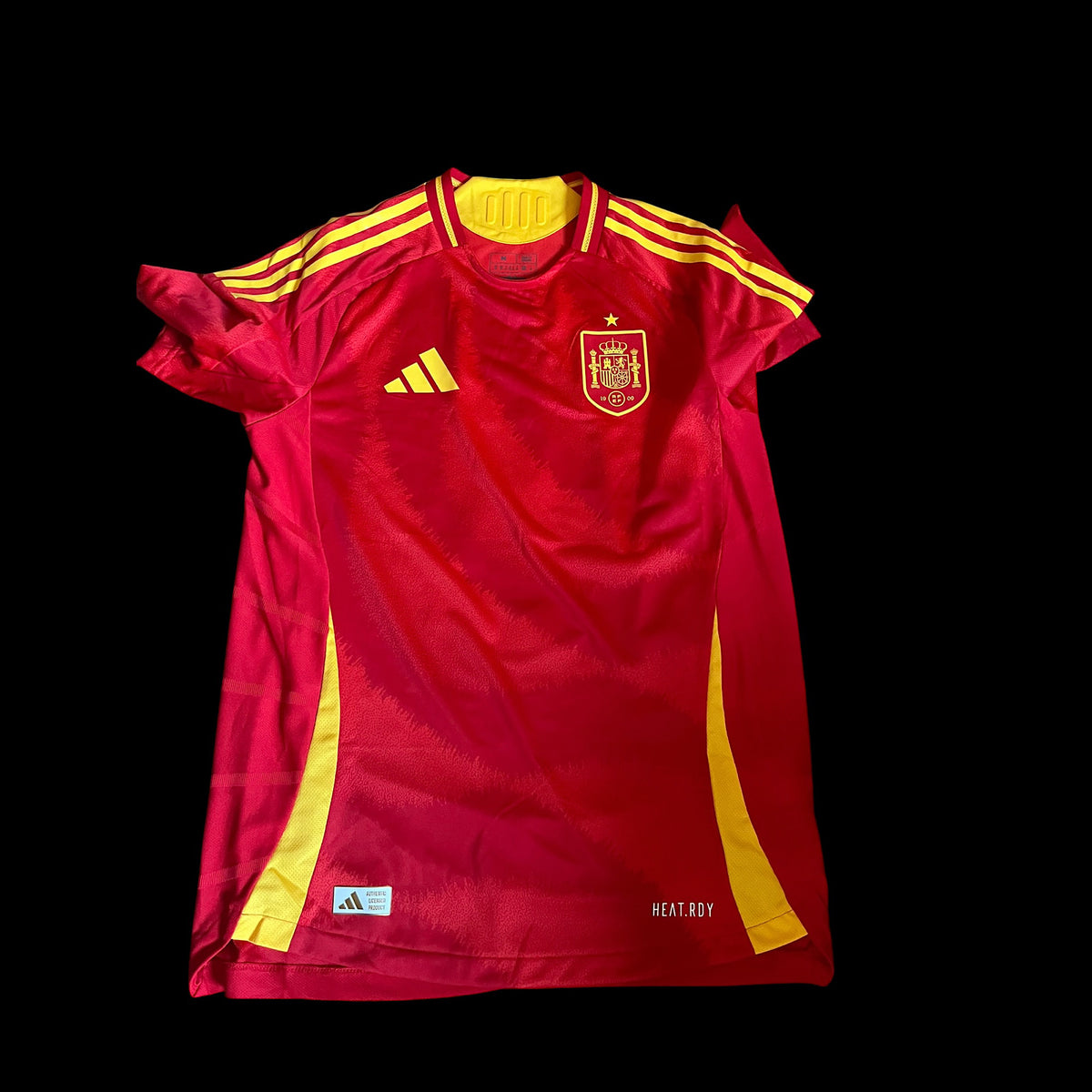 Spain Home Football Shirt Medium Xavi - Signed With COA