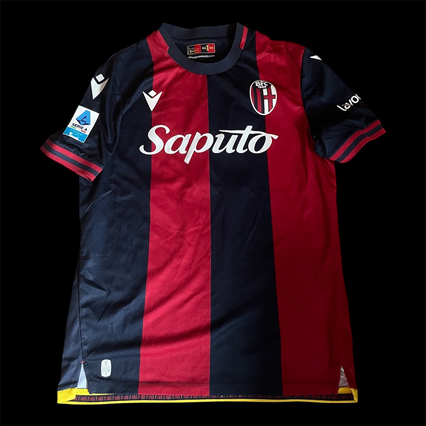 Bologna 2024/2025 Home Football Shirt Large - Fits Medium - Jesper Karlsson - Match Worn Vs Parma Calcio